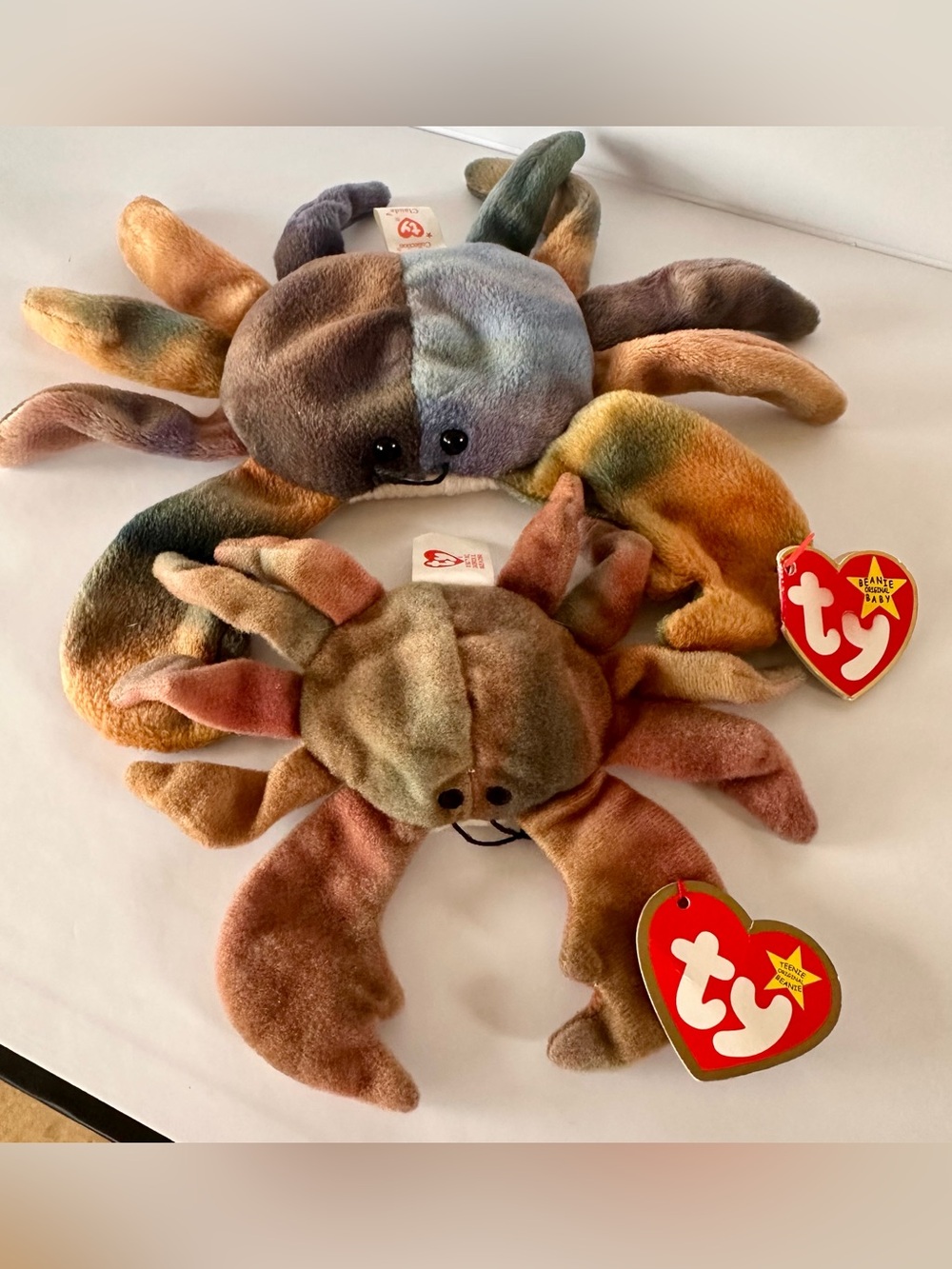 TY Beanie Babies Claude the Crab + Teenie Beanie Mini Crab Lot of 2 Vintage